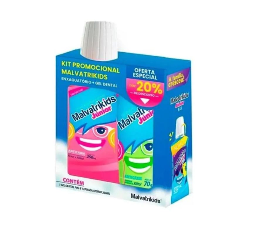 Malvatrikids Kit Júnior + Enxaguatório Anticárie 250ml