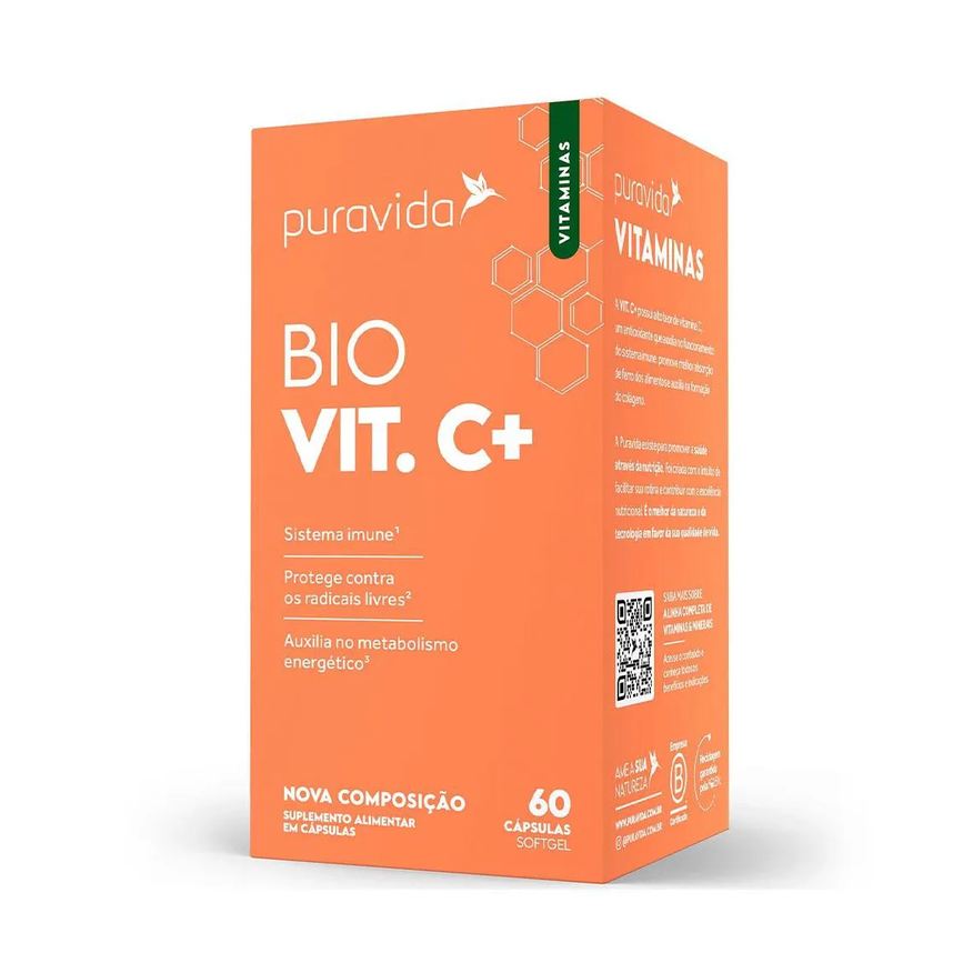 Puravida Bio Vit C+ Suplemento Alimentar - 60 Cápsulas