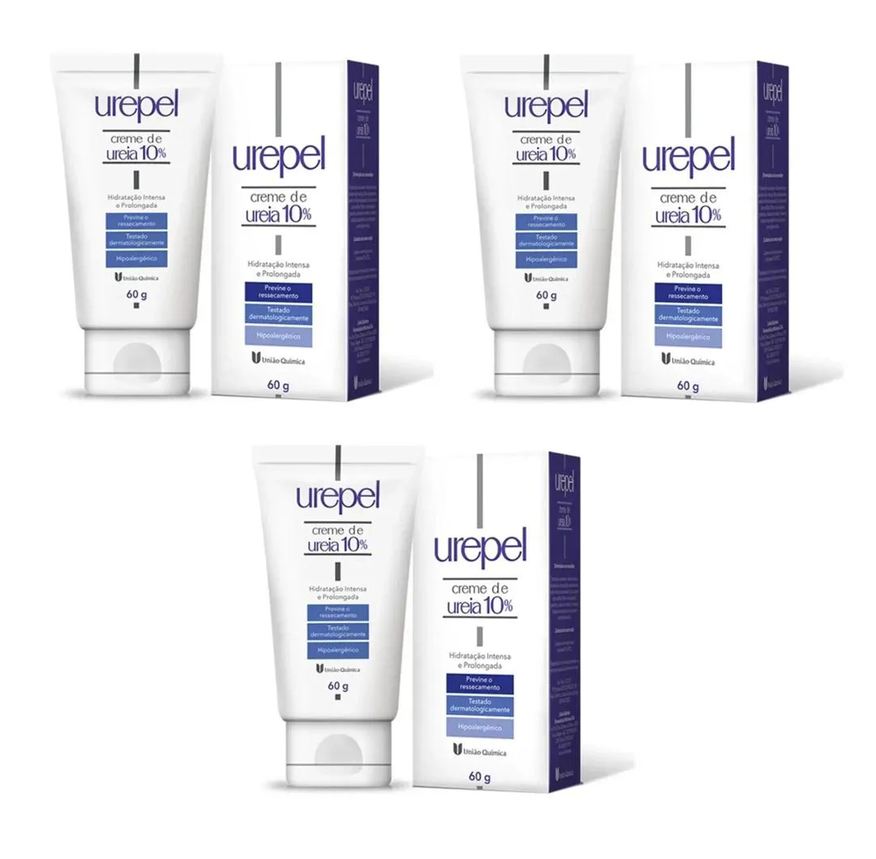 União Química Kit 3 Creme de Ureia Urepel 10% 60g