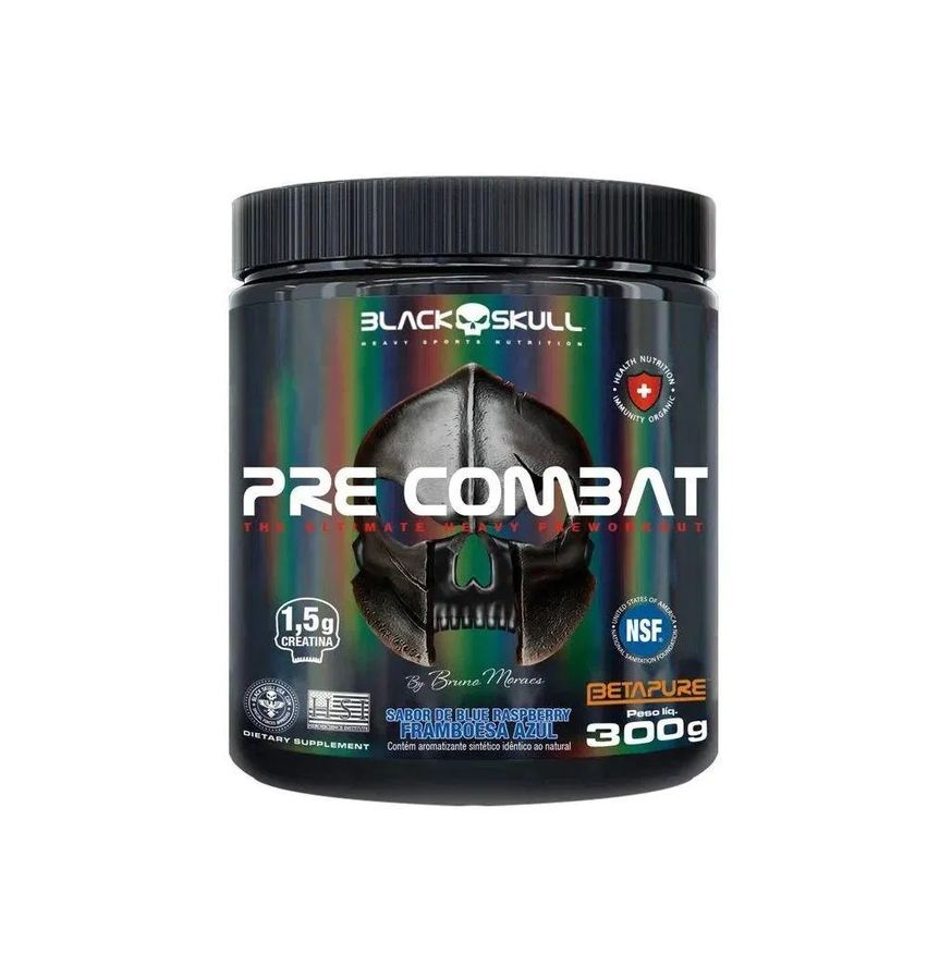 Black Skull Pré Combat (300g) - Sabor: Framboesa Azul