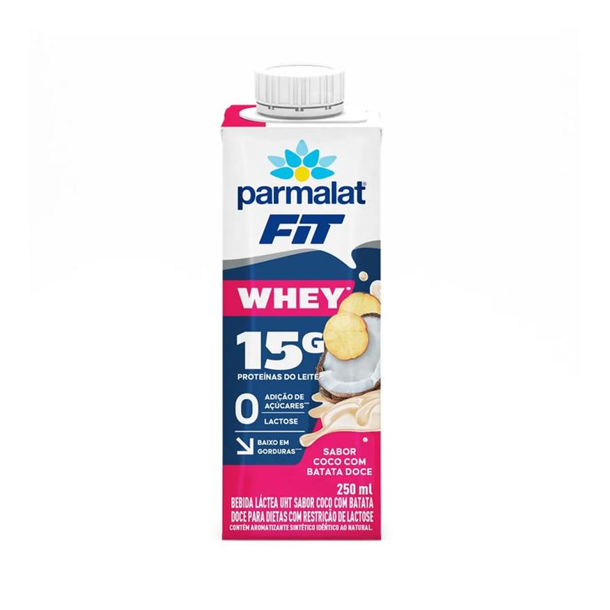 Parmalat Bebida Láctea UHT WheyFit Leite Coco com Batata Doce Zero Açúcar e Lactose 250ml