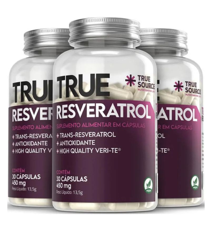 True Kit 3 Resveratrol 30 Cápsulas - Source