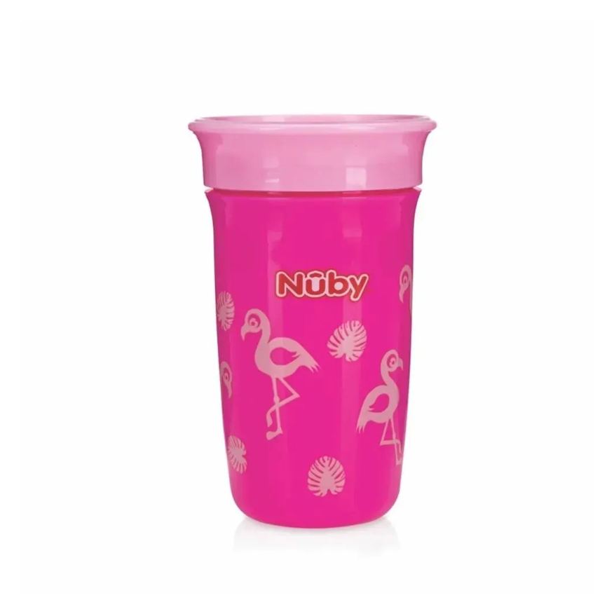 Nuby Copo 360º Decorado 300ml +12M Rosa