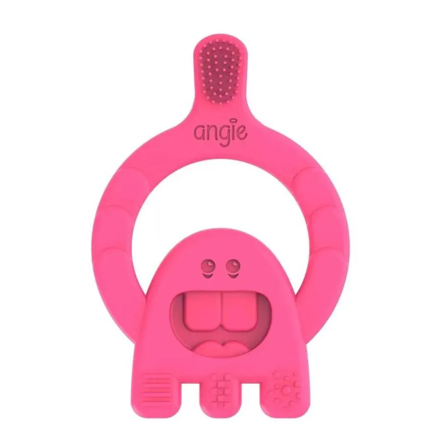 Angie Mordedor com Cerdas Dental Baby +4M Rosa
