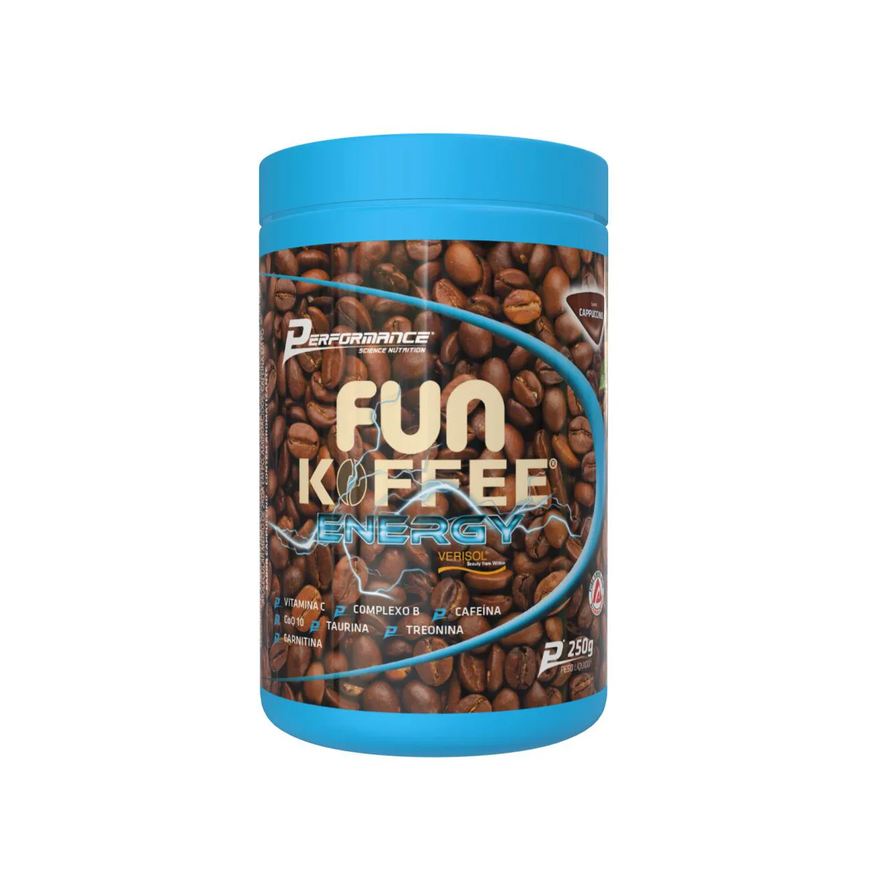 Performance Nutrition Fun Koffee Energy em Pó 250g Café com Peptídeos Bioativos de Colágeno Hidrolisado Verisol