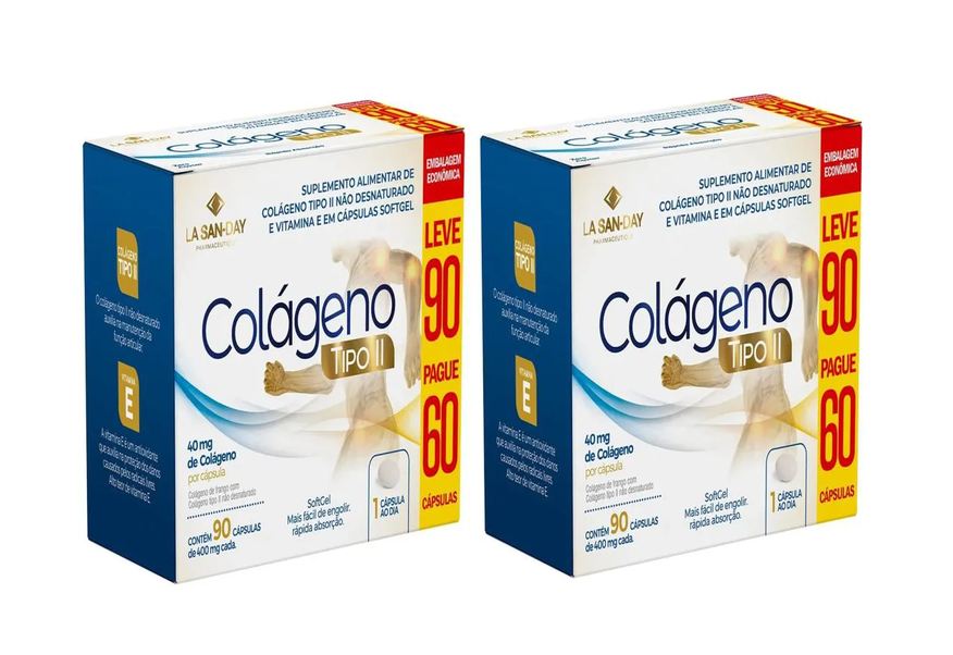 La San Day Kit 2 Colágeno Tipo 2 Não Desnaturado L90p60 cápsulas