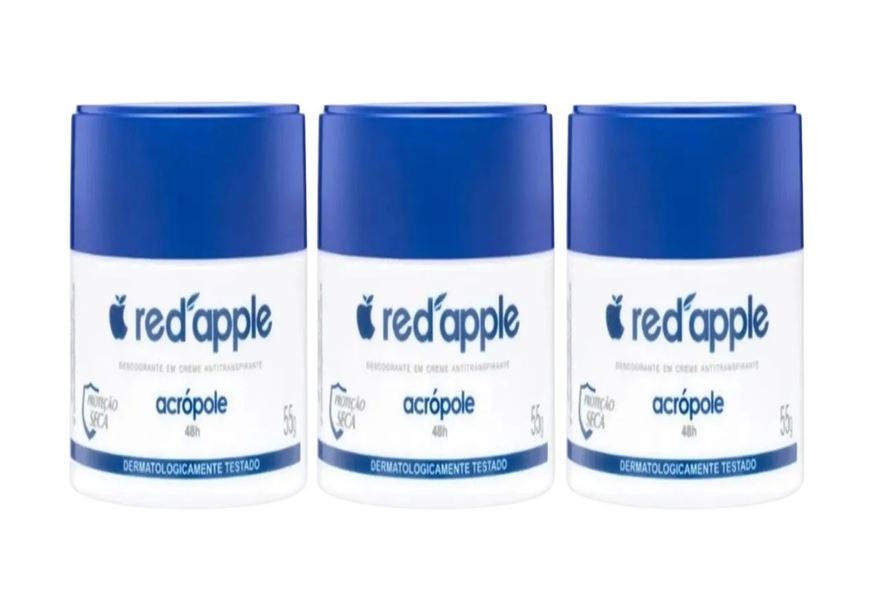 Red Apple Kit 3 Desodorante Acrópole em Creme 55g