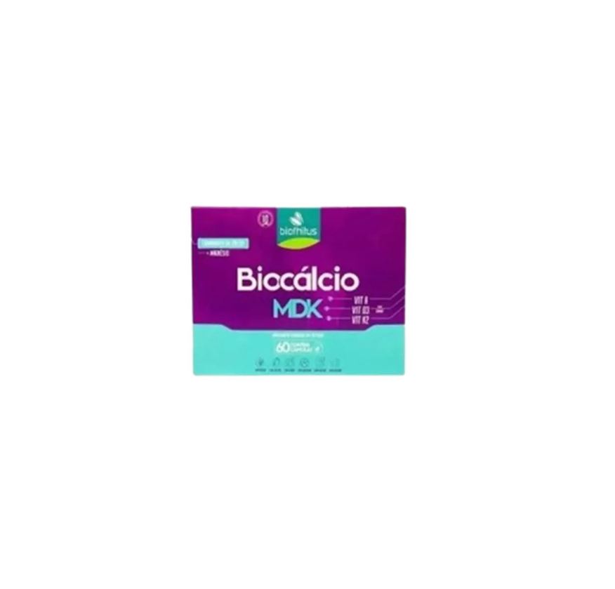 Biofhitus Suplemento Biocálcio Mdk Vit A, D3, K2 - 60 cápsulas