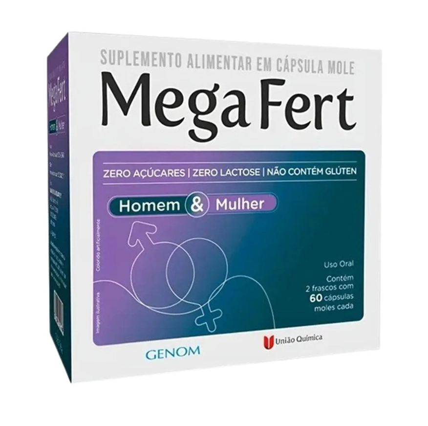 União Química Mega Fert Homem e Mulher 2 Frascos C/60 Capsulas