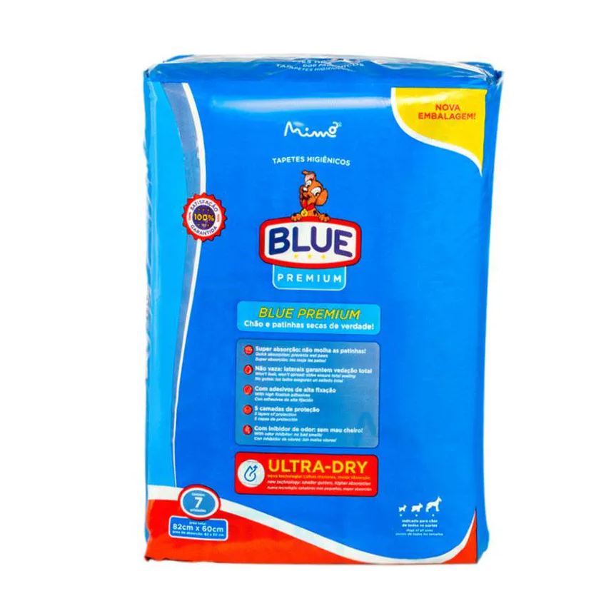 Higiênico Tapete Blue Original Premium com 07 Unidades de 82X60Cm