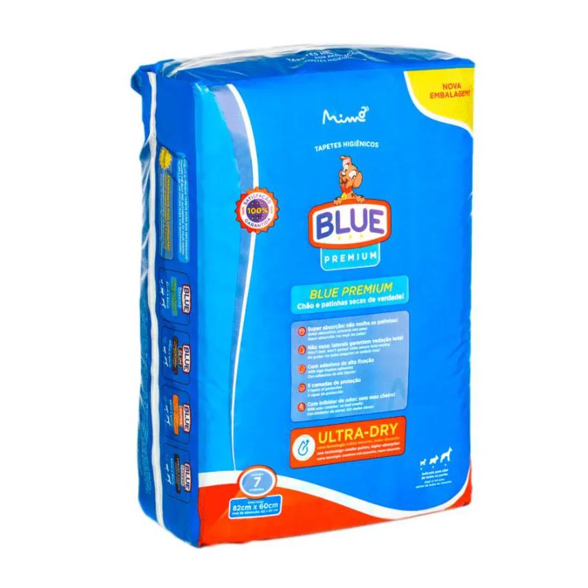 Higiênico Tapete Blue Original Premium com 07 Unidades de 82X60Cm