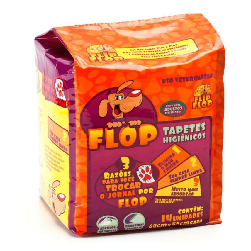 Higiênico Tapete Flop Petix para Cães 14Un 60X55Cm