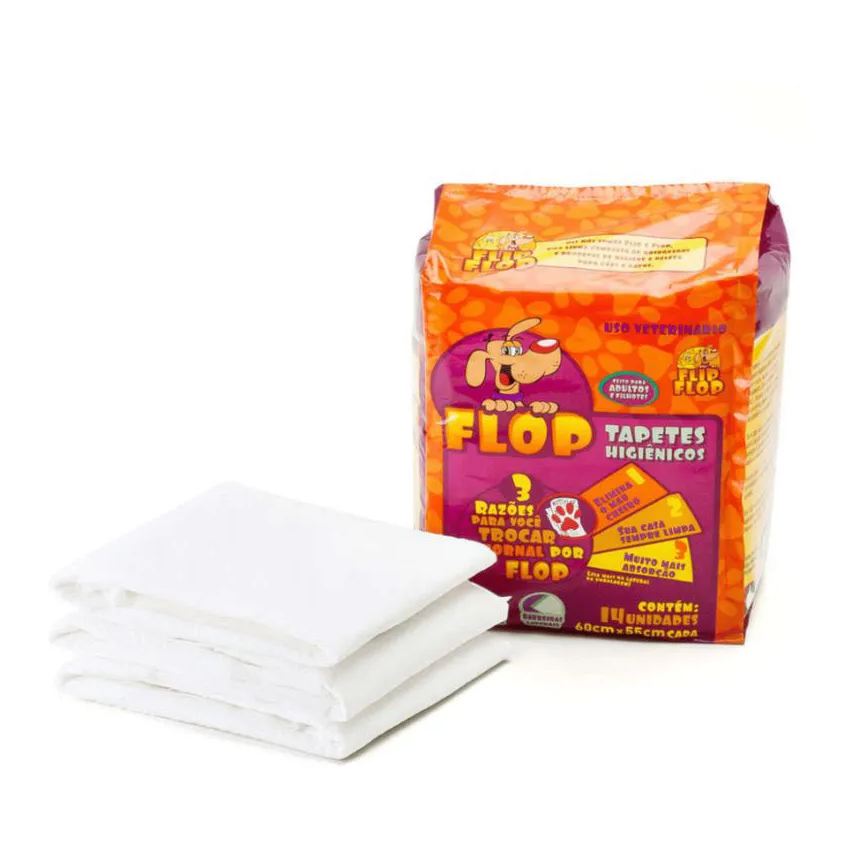 Higiênico Tapete Flop Petix para Cães 14Un 60X55Cm