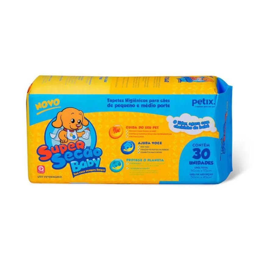 Higiênico Tapete Petix Super Secão Baby 30Un 60X55Cm