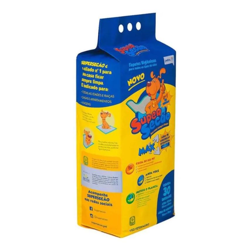 Higiênico Tapete Super Secão Max 80X60Cm 30Un para Cães