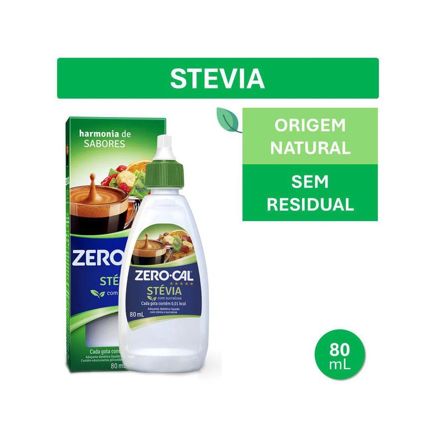 Zero-Cal Adoçante Líquido Stévia 80ml