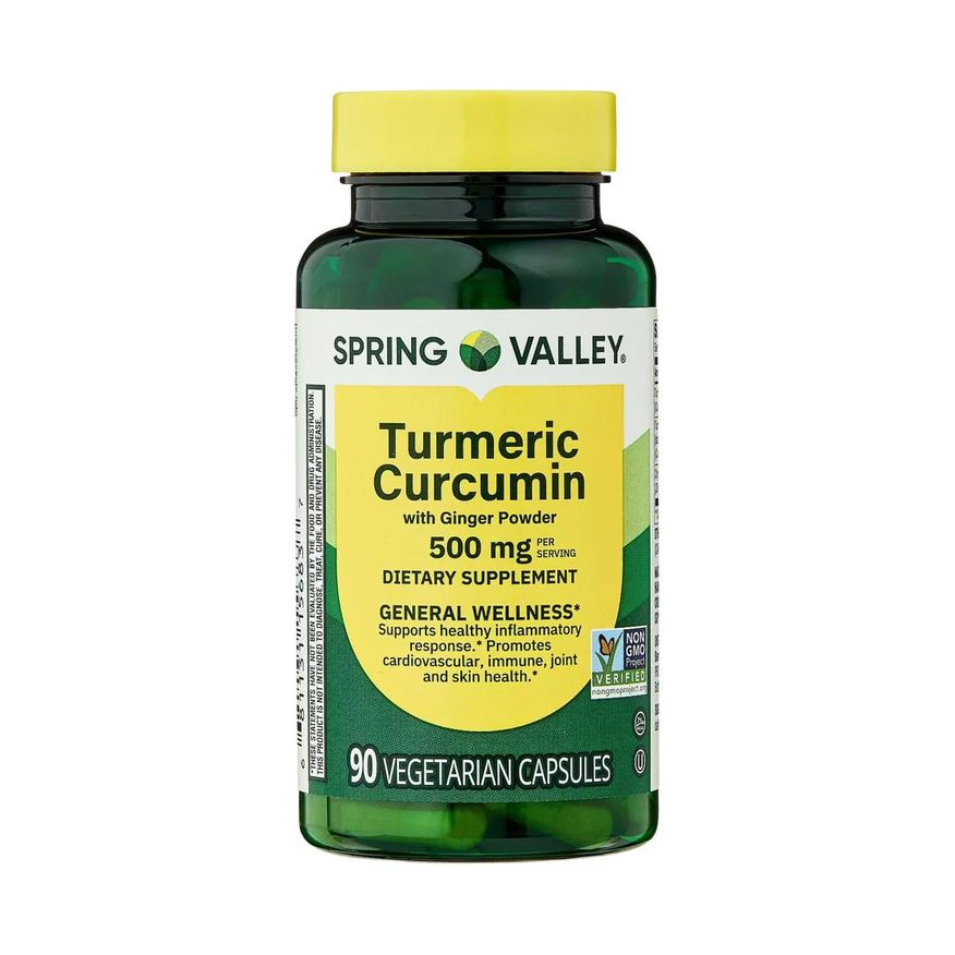 Spring Valley Curcumina Turmeric com Pó de Gengibre 500mg 90 Cápsula