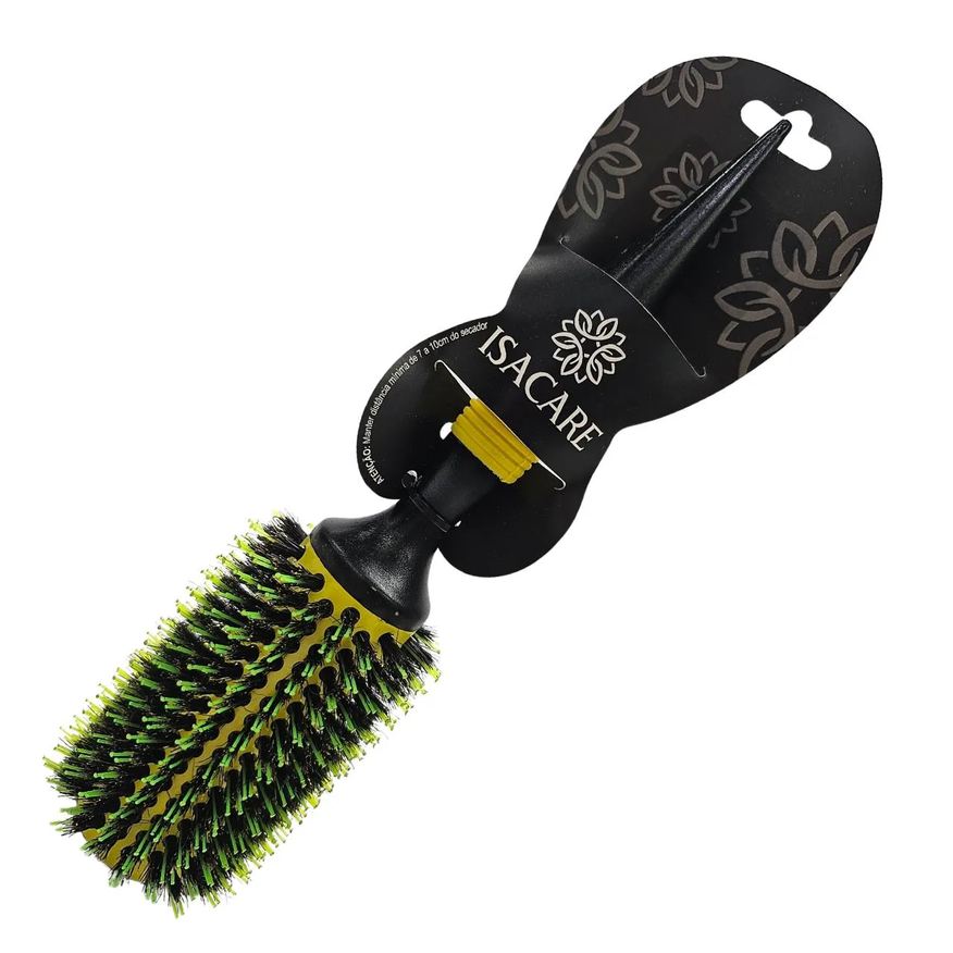 Isacare Escova de Cabelo Profissional C/ Cerdas de Nylon 40Mm Ref. 8901 Yellow Hit
