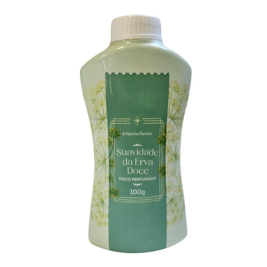 Abelha Rainha Talco Perfumado Multiuso Suavidade da Erva Doce 100g