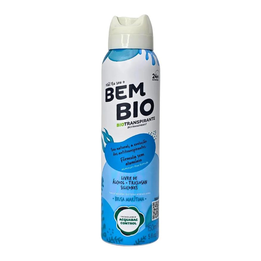 Bem Care Desodorante Biotranspirante sem Alumínio Brisa Marítima Bem Bio 150ml / 103g