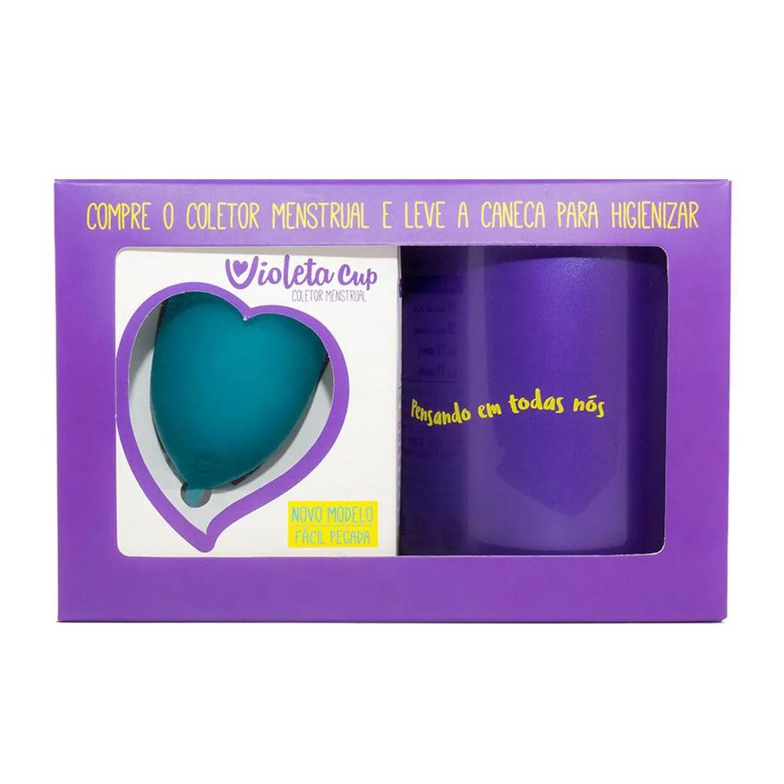 Violeta Cup Kit - Coletor Tipo a Verde + Caneca Higienizador