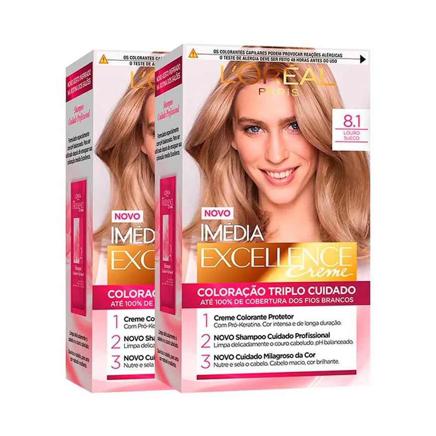 L'Oréal Paris L’oréal Paris Coloração Imédia Excellence Kit - 8.1 Louro Sueco