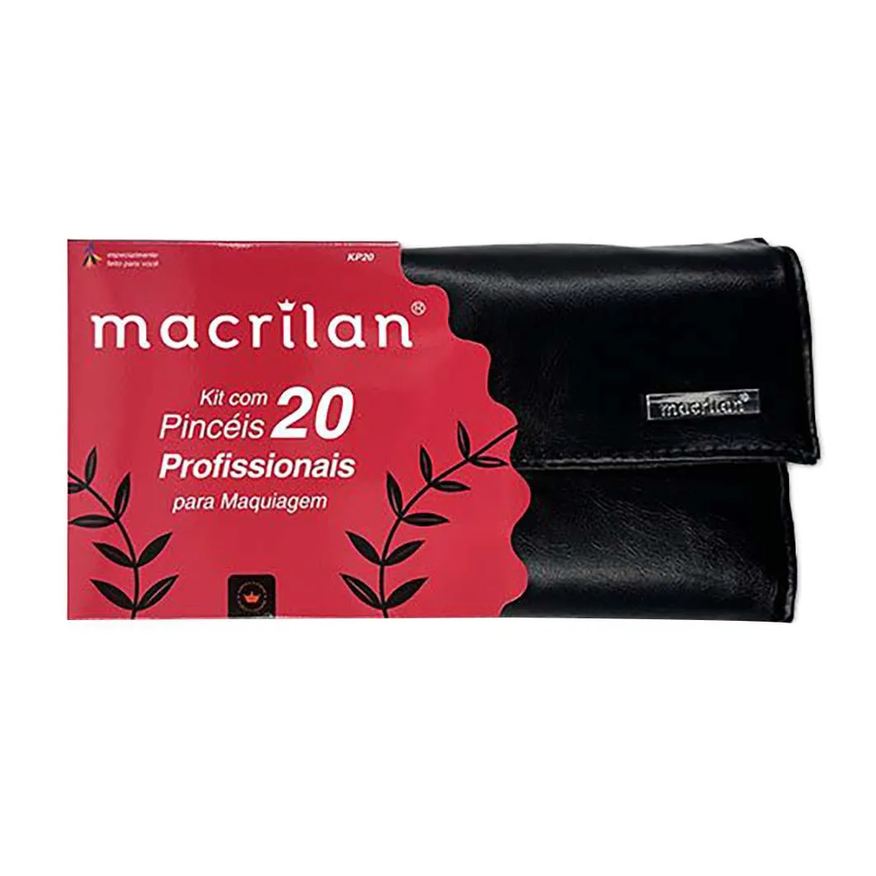 Macrilan Kit com 20 Pincéis para Maquiagem Kp20