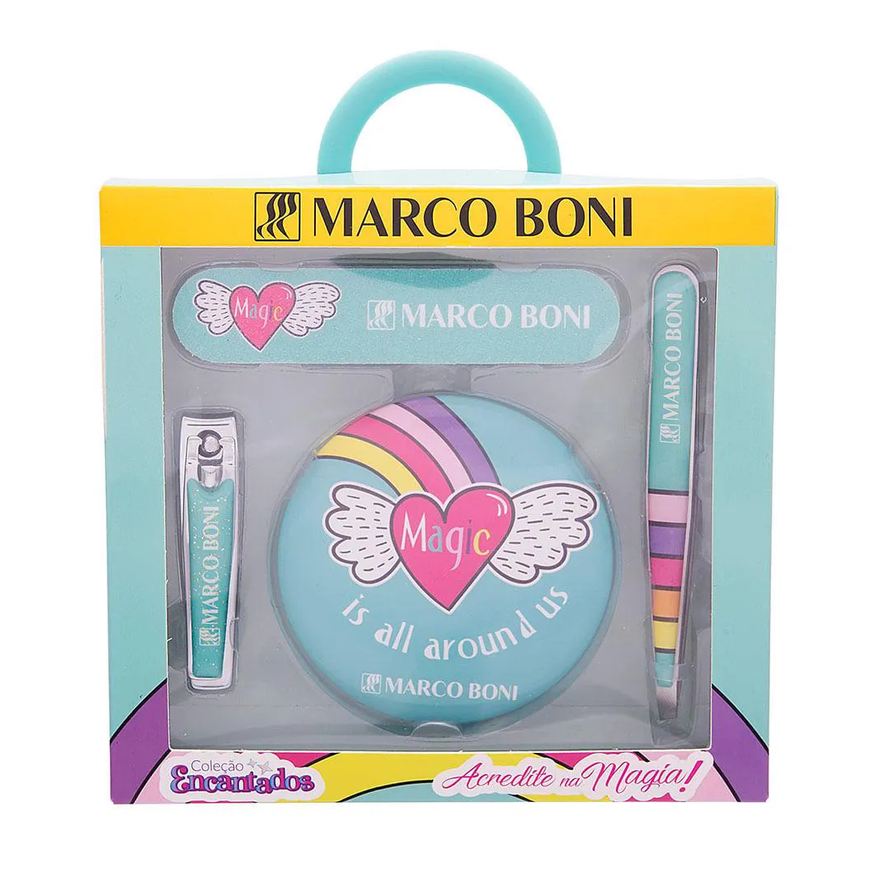 Marco Boni Manicure Coleções Kit – Espelho + Pinça + Cortador de Unhas + Lixa de Unha