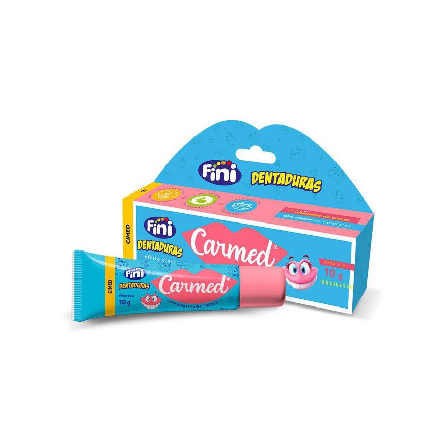 Labial Hidratante Carmed Fini Dentaduras Incolor Efeito Gloss 10g