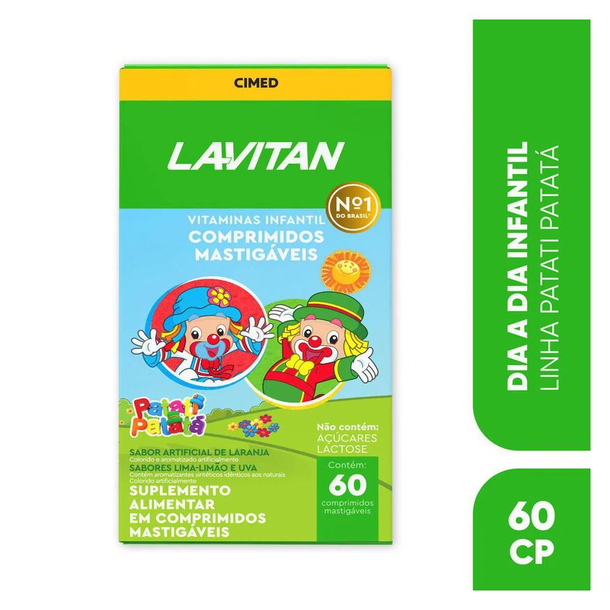 Lavitan Polivitamínico Kids Frutas Sortidas Infantil 60 comprimidos