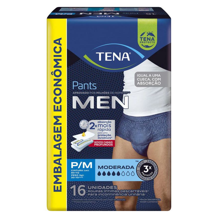 Tena Roupa Íntima Descartável Pants Men P/M 16 unidades