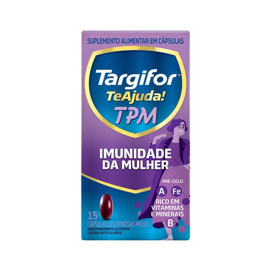 Targifor Polivitamínico Te Ajuda TPM Imunidade da Mulher 15 Cápsulas