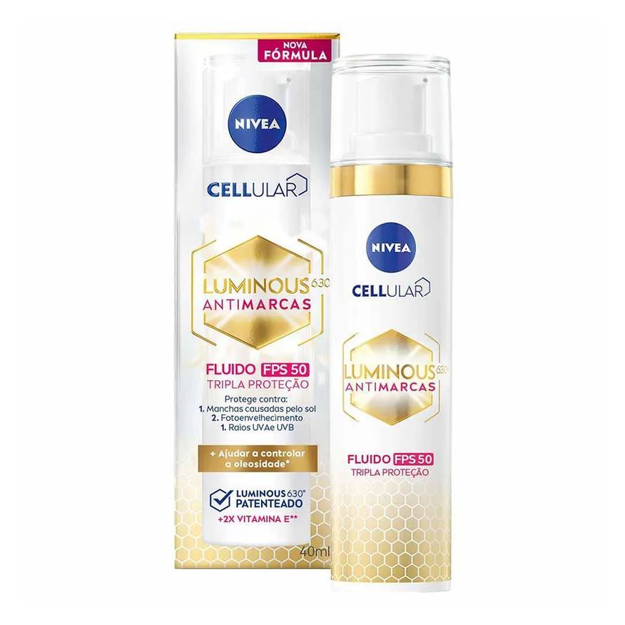 Nivea Fluido Facial Protetor Cellular Luminous 630 Fps 50 40ml