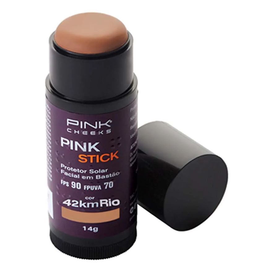 Pink Cheeks Protetor Solar Facial com Cor Pink Stick Fps90 42km RIO