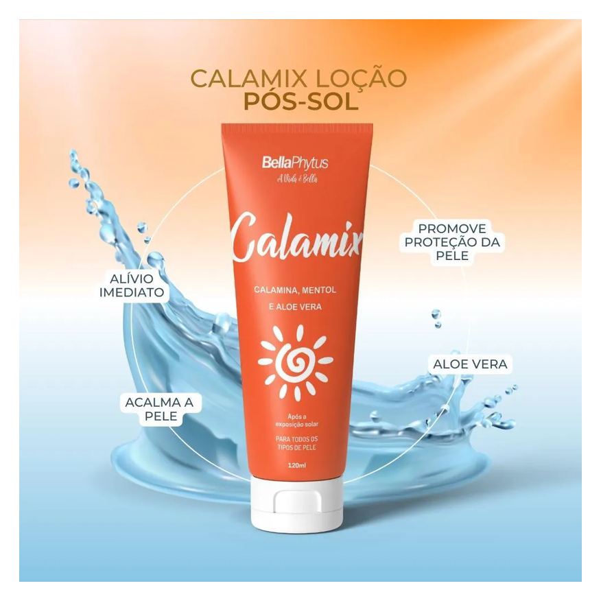 Loção Calamix Póssol - Calamina Aloe Vera 120g - Bellaphytus