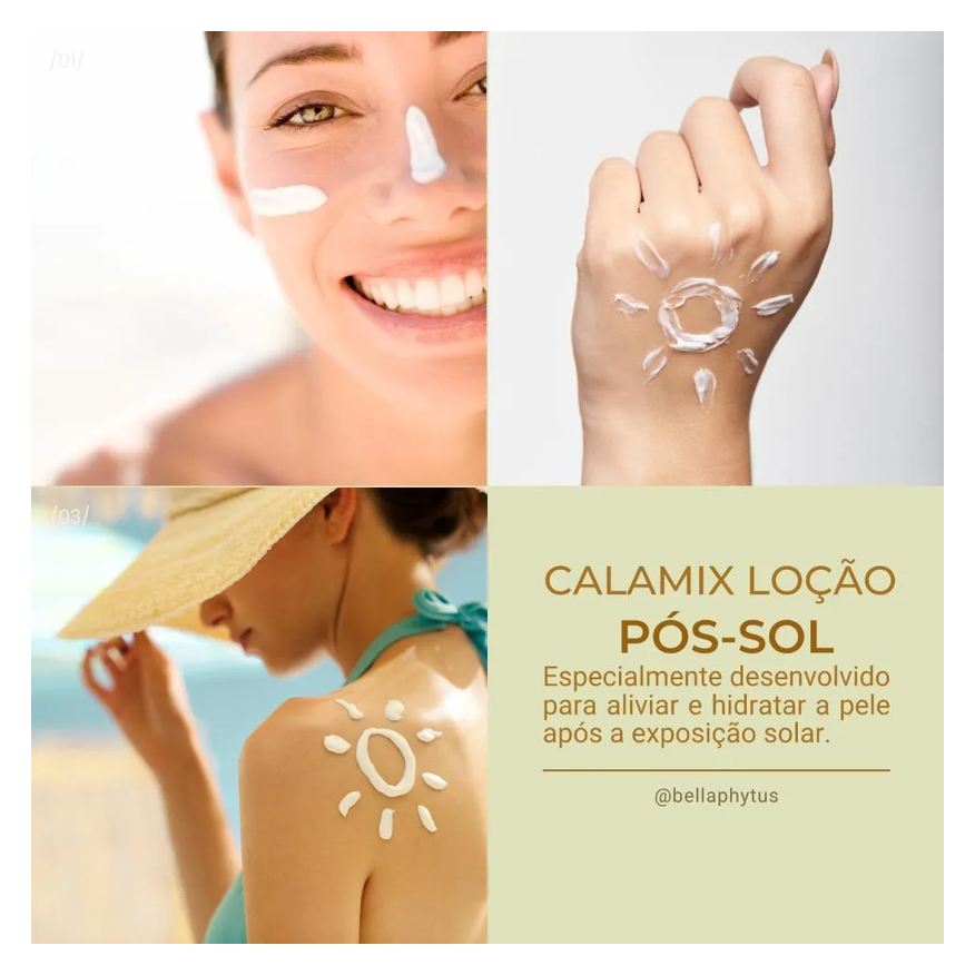 Loção Calamix Póssol - Calamina Aloe Vera 120g - Bellaphytus