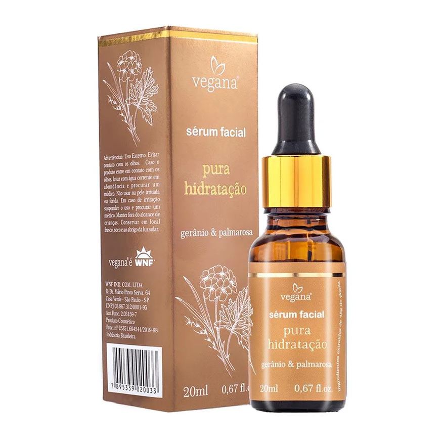 Vegana Sérum Facial Pura Hidratação 20ml