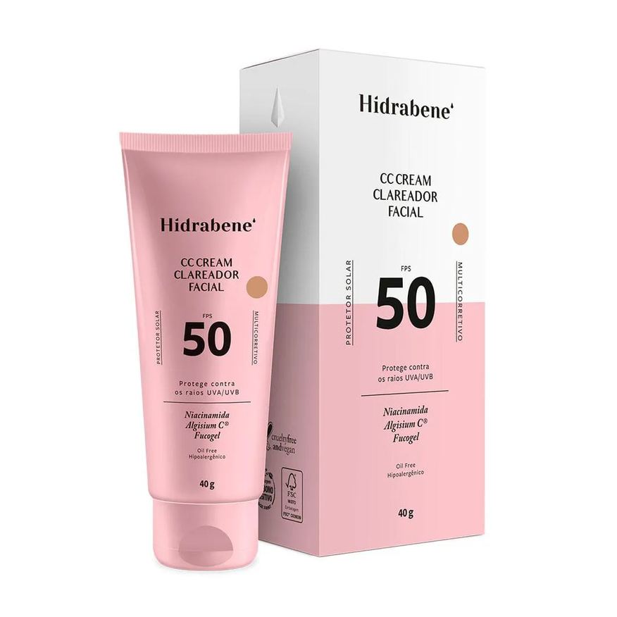 Hidrabene Protetor Solar Cc Cream Facial Fps 50 40g
