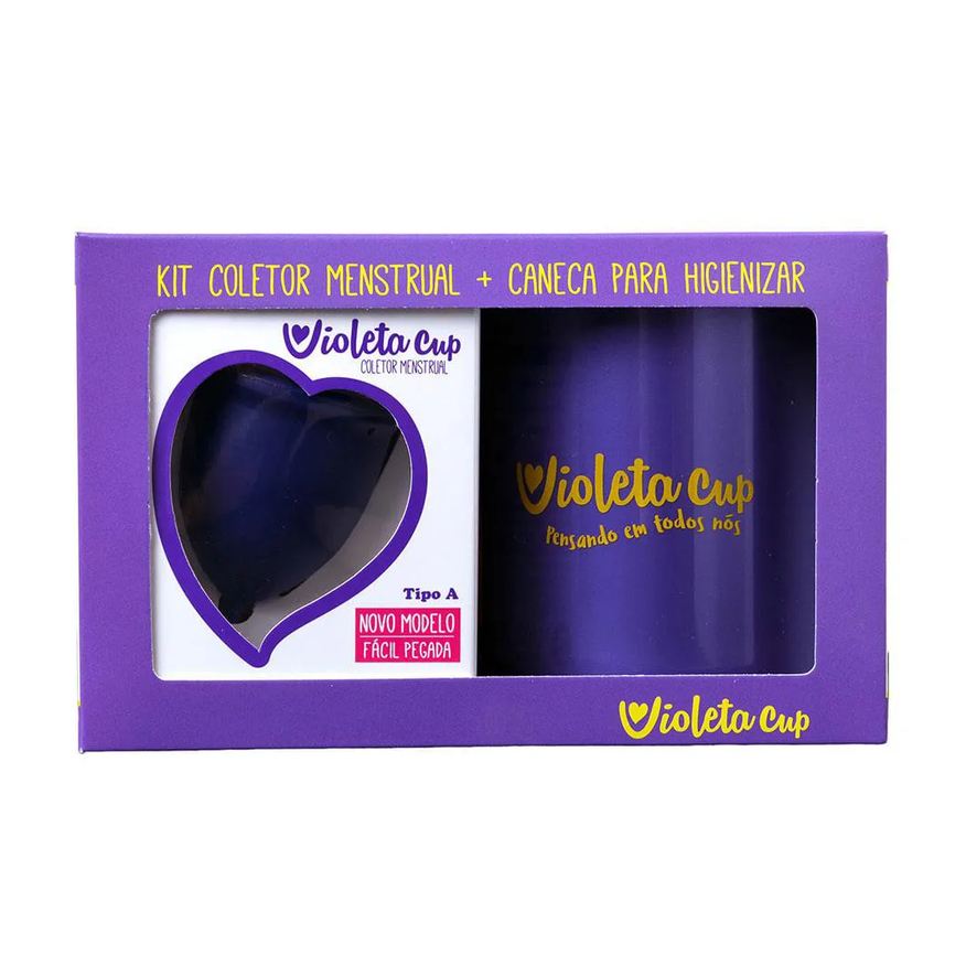 Violeta Cup Coletor Menstrual Kit Sport Tipo B + Caneca