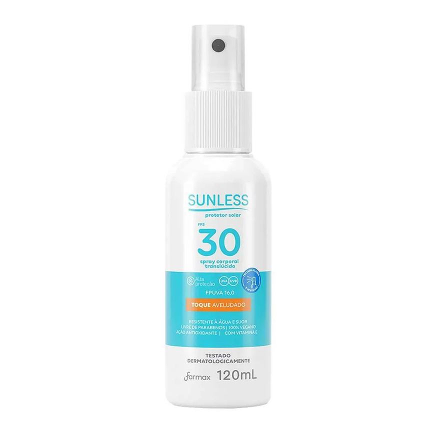 Sunless Protetor Solar Spray Translúcido Fps 30 120ml