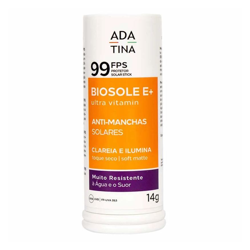 Ada Tina Protetor Solar Stick Clareador Biosole e Plus Ultra Vitamin Fps 99 14g