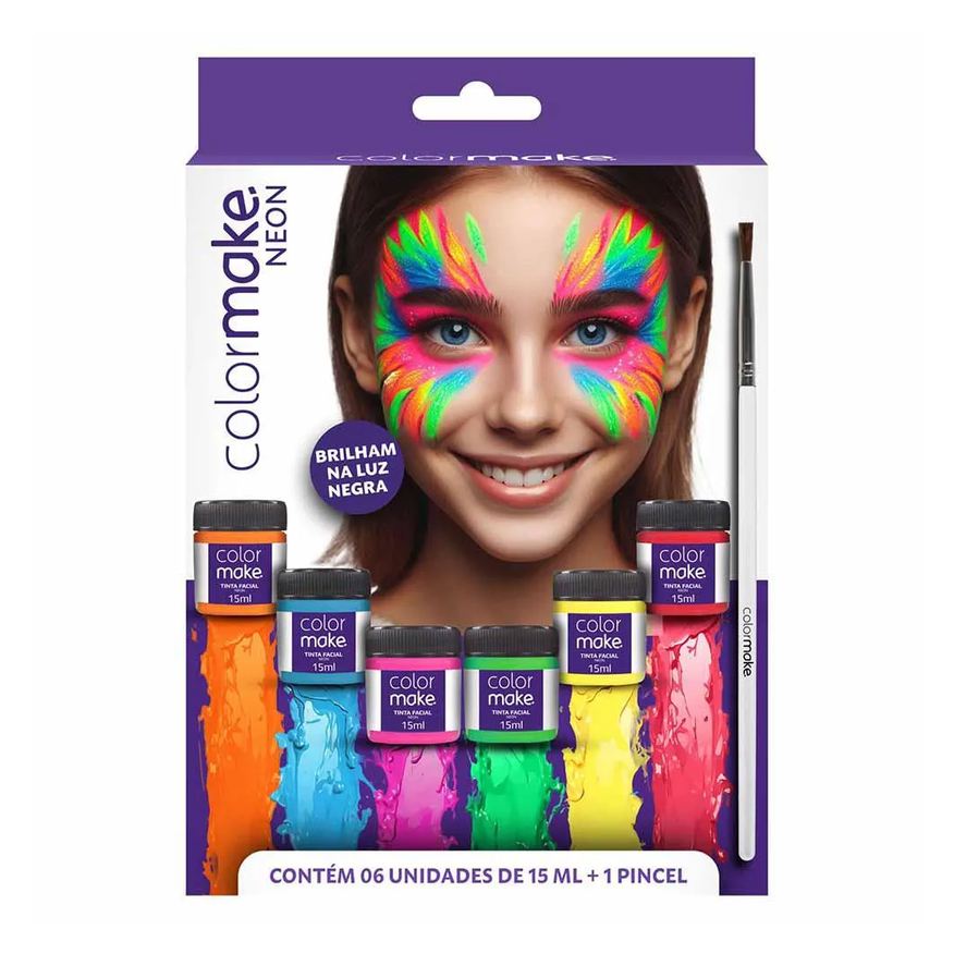 Color Make Kit Colormake Cartela de Maquiagem - 6 Cores + 1 Pincel