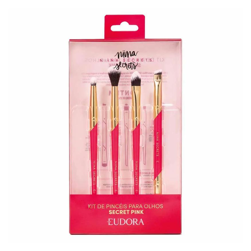 Niina Secrets By Eudora Secret Pink Kit de Pincéis para Olhos