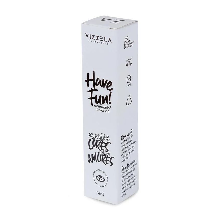 Vizzela Delineador Líquido Colorido Have Fun Branco