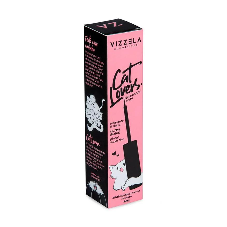 Vizzela Delineador Líquido Cat Lovers Preto