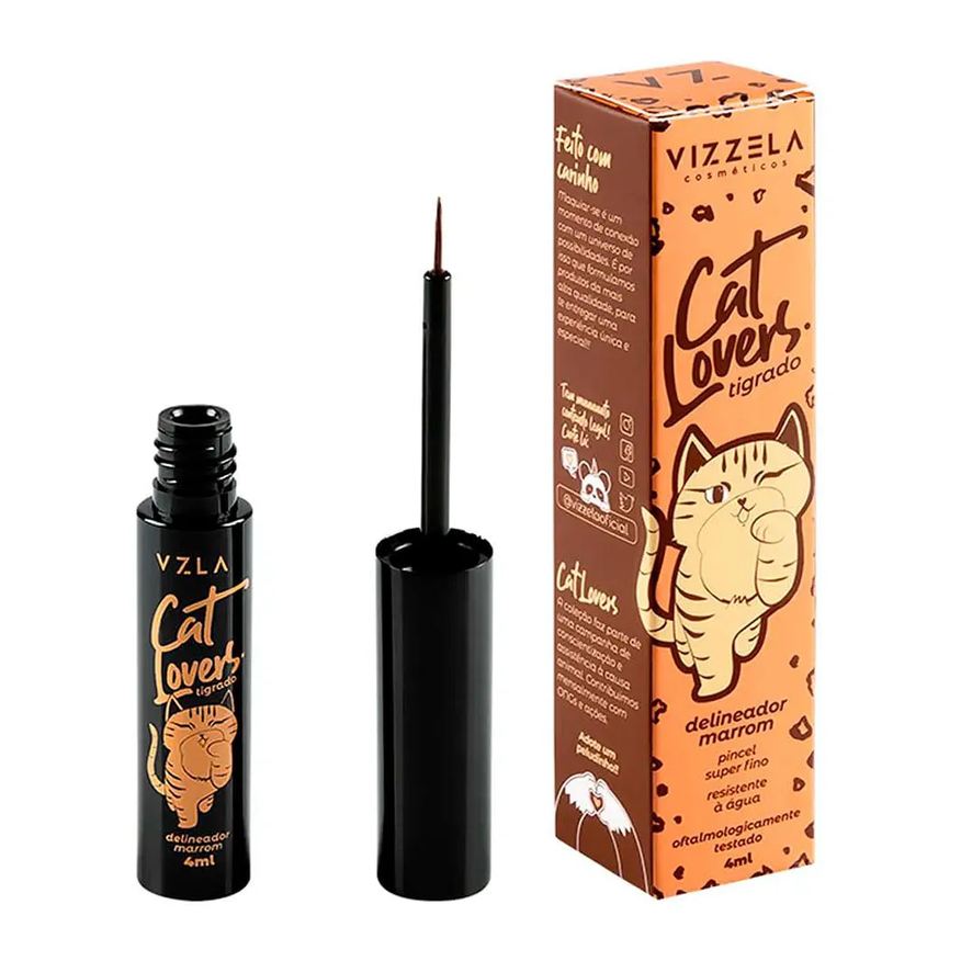 Vizzela Delineador Líquido Cat Lovers Marrom