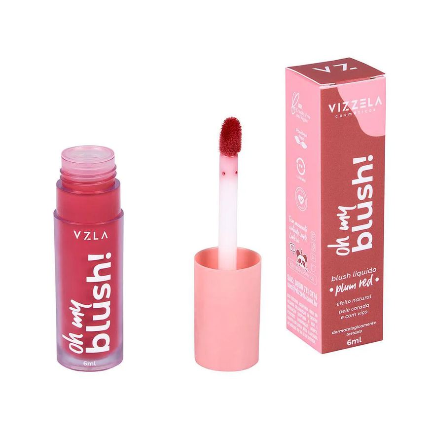 Vizzela Blush Líquido Oh My Blush Plum RED