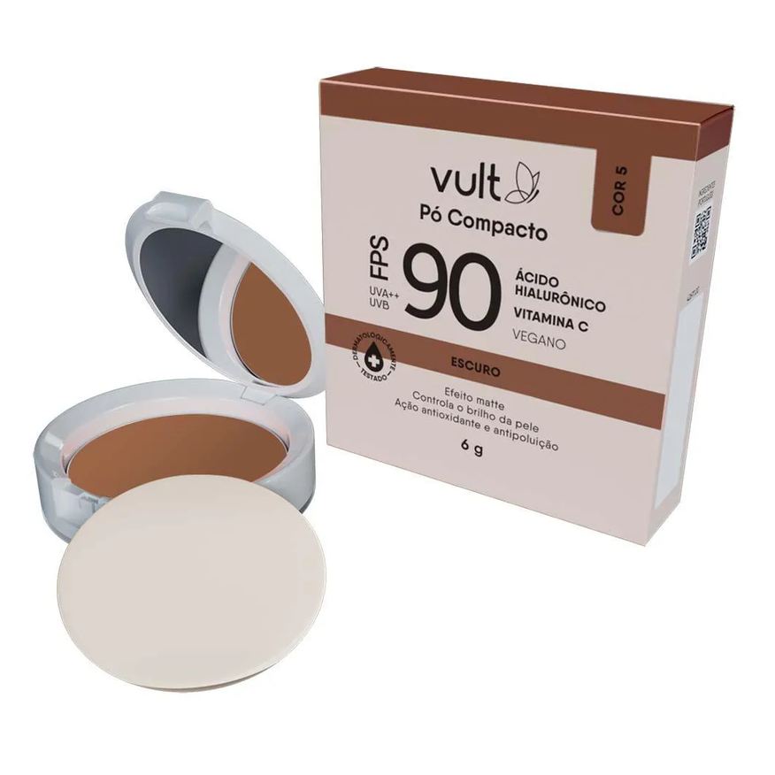 Vult Pó Compacto Facial Fps90 Escuro