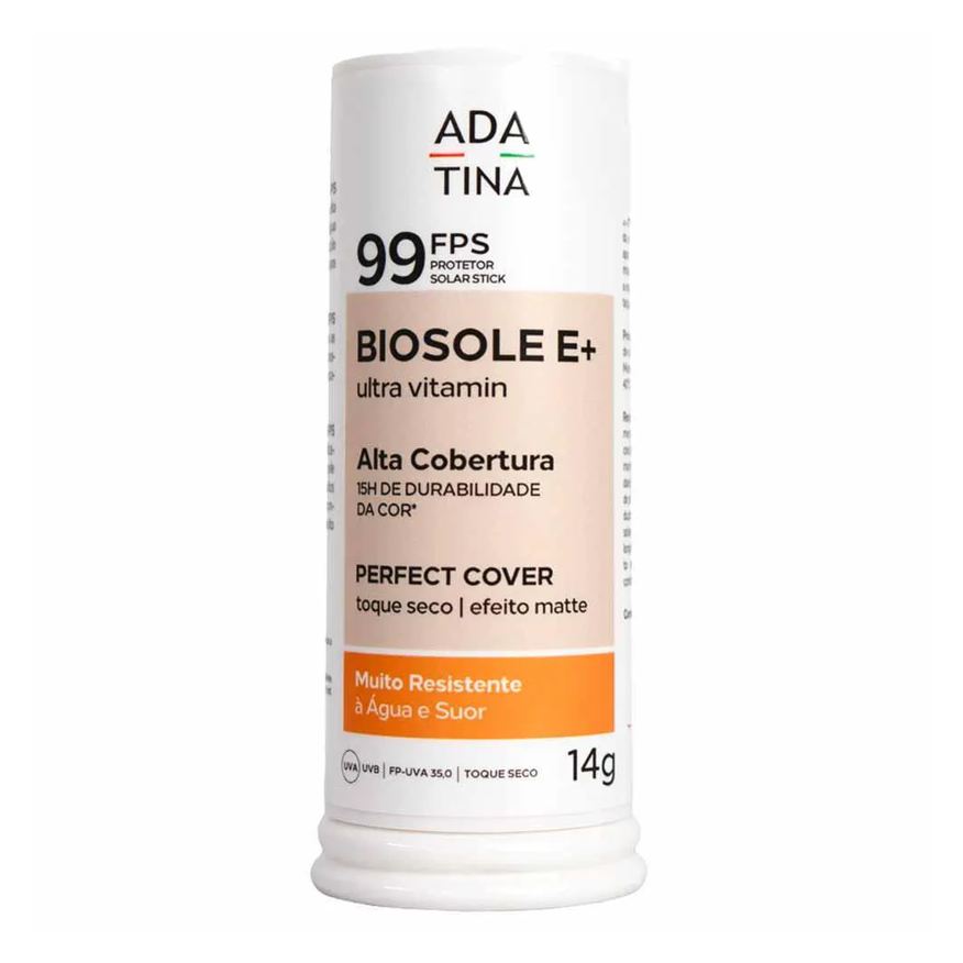 Ada Tina Protetor Solar Stick Clareador Biosole e Plus Ultra Vitamin Fps 99 com Cor 65 Cacau