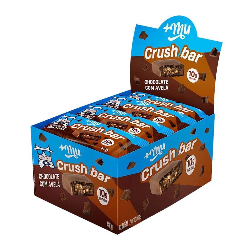 Mais Mu Barrinha de Proteína Crushbar +Mu Avelã 12un